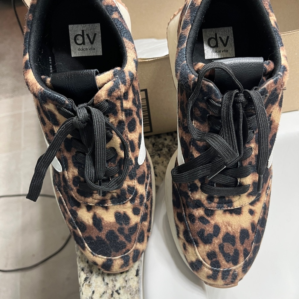 Dolce Vita Animal Print Sneakers with Black Accents